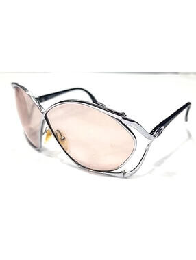 Christian Dior 2056 NO LENSES Silver Sunglasses Frame Only 67-03 Sm Crack Rim